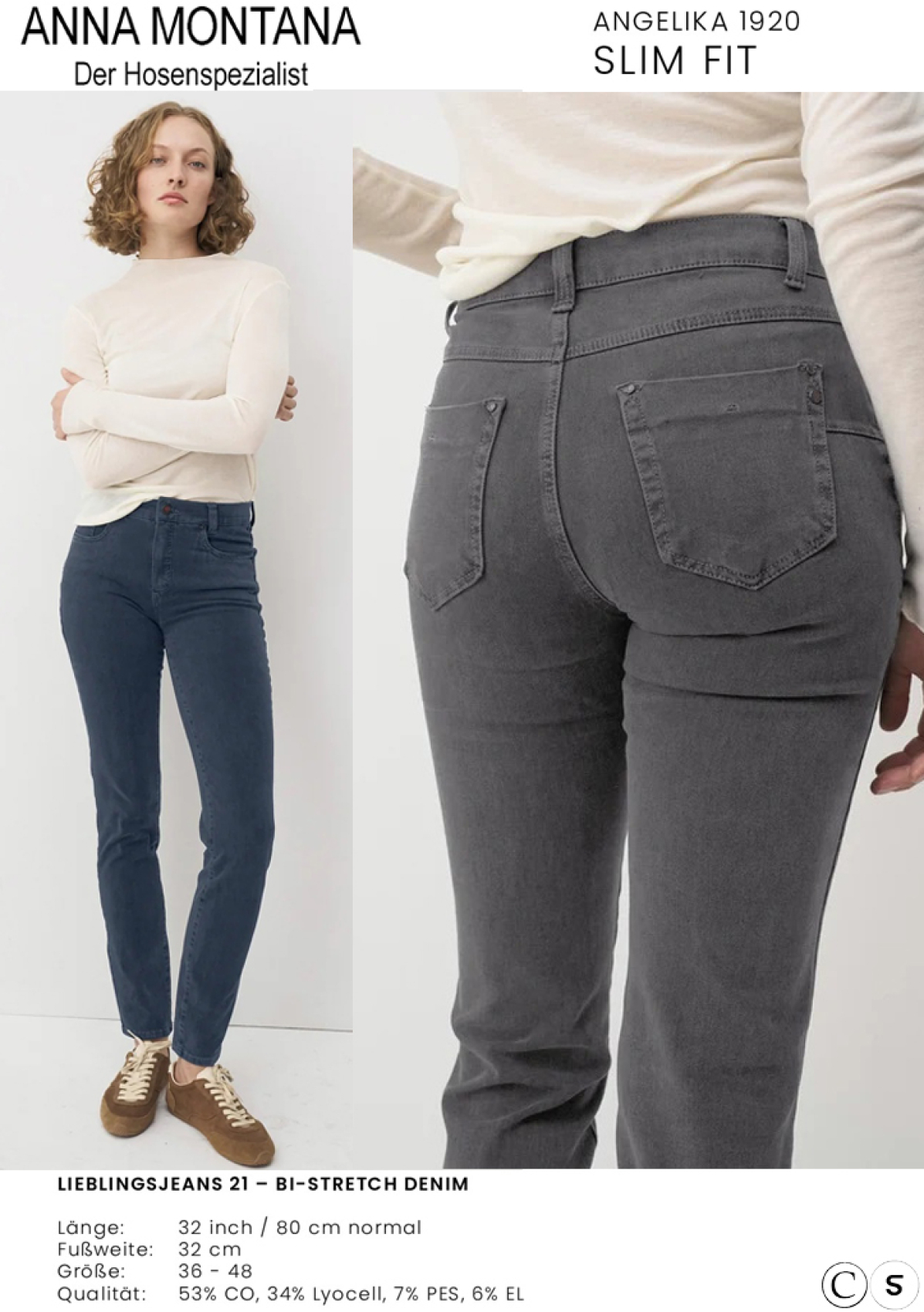 Angelika 1920 / Lieblings Jeans / Größen 36 bis 48